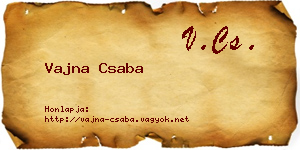 Vajna Csaba névjegykártya